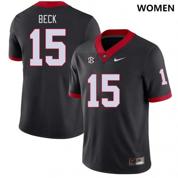 Women's #15 Carson Beck Georgia Bulldogs For Football Jersey - Black